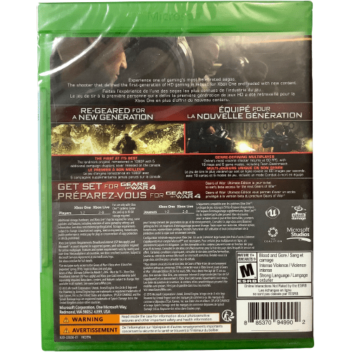 Xbox One "Gear of War: Ultimate Edition" Game: Video Game: New