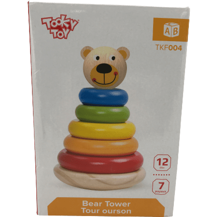 Tooky Toy Wooden Stacking Bear: 7 pieces / Toddler Motor Skills /