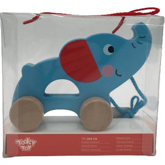 TOOKY TOY Wooden Elephant To Pull With A String