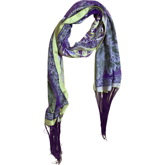 Cherie Bliss Women's Scarf: Purple and Yellow: Peacock