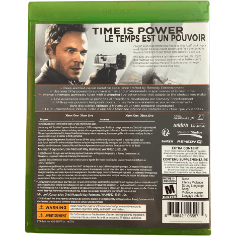 Xbox One "Quantum Break" Game: Video Game: Opened
