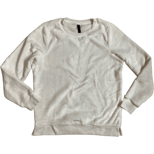 Gaiam Women’s Crewneck White Plush Sweater / Size Medium