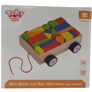Tooky Toy Blocks & Pull Along Toy: 22 pieces / Toddler Toys / Sensory Play