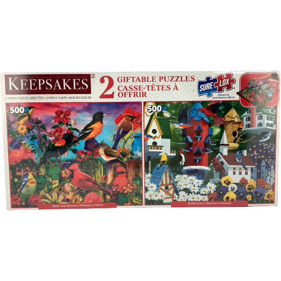 Keepsakes Jigsaw Puzzle 2 Pack / 500 Pieces Each / Bird Themed