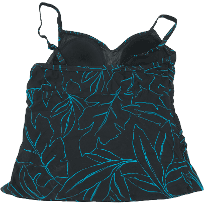 Christina Women's Bathing Suit Top: Black with Blue Design / Various Sizes