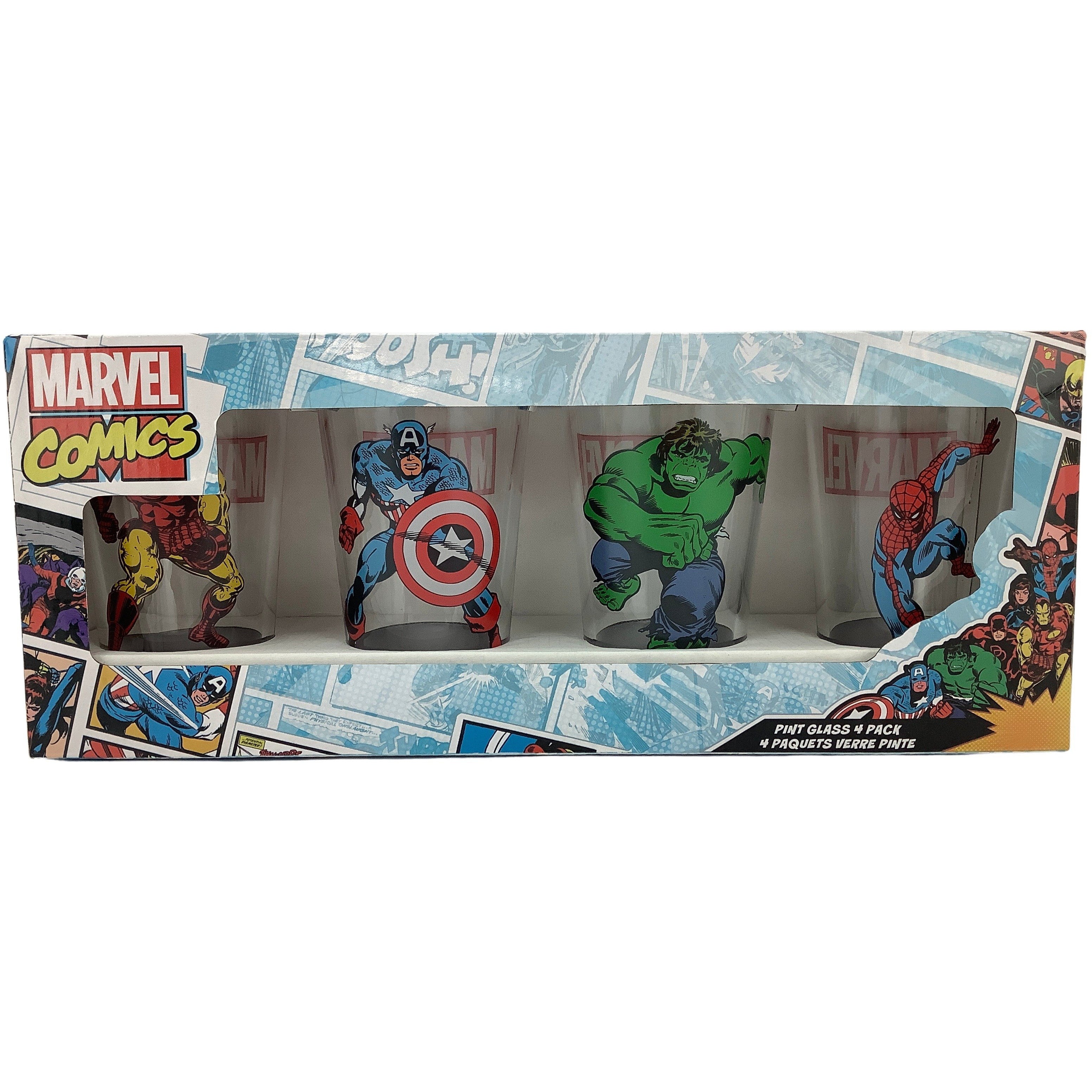 Marvel Comics Pint Glass: 4 Pack: Marvel Avengers **DEALS**