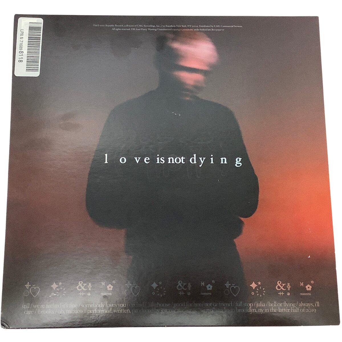 Love Is Not Dying by Jeremy Zucker Vinyl Record: Pop / Explicit