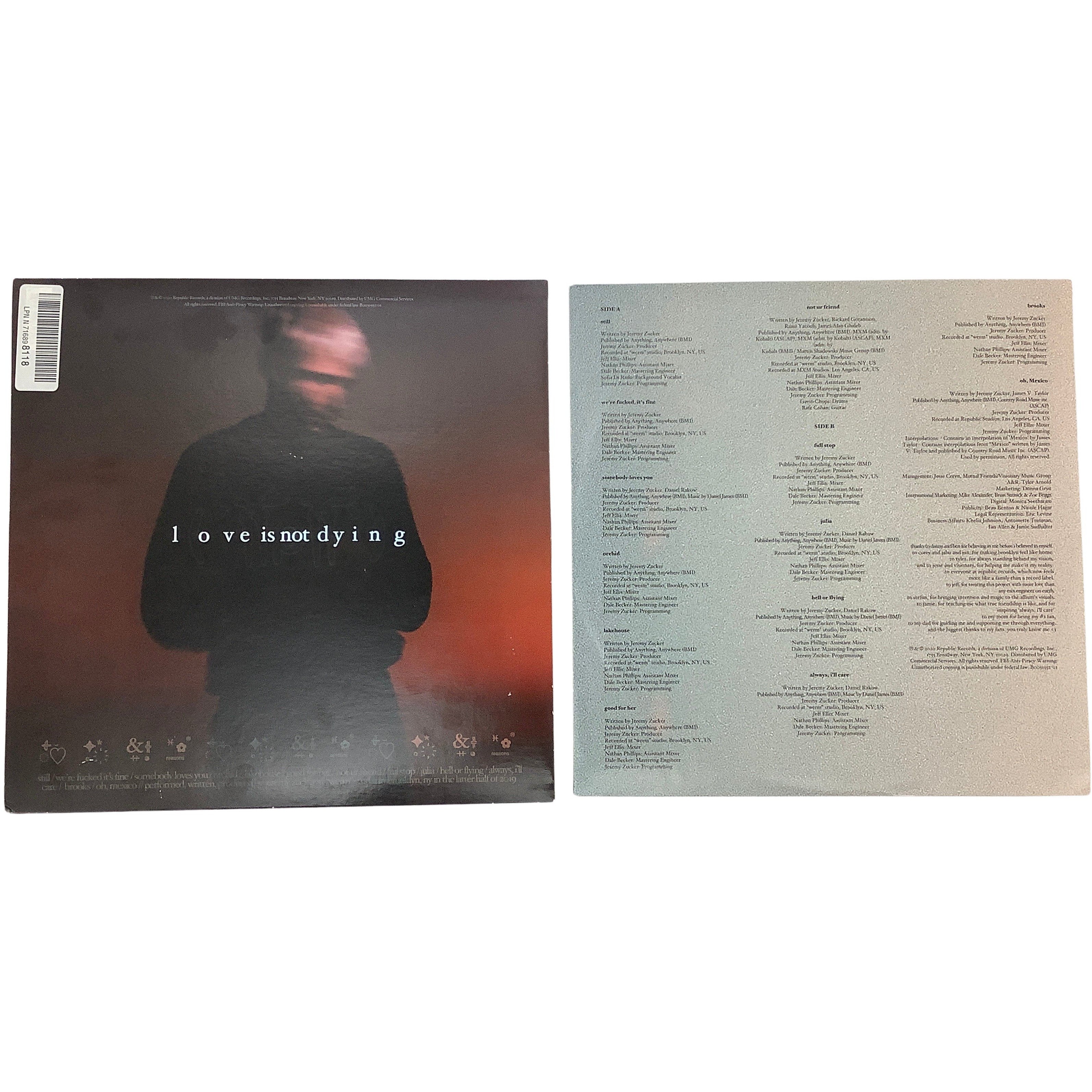 Love Is Not Dying by Jeremy Zucker Vinyl Record: Pop / Explicit