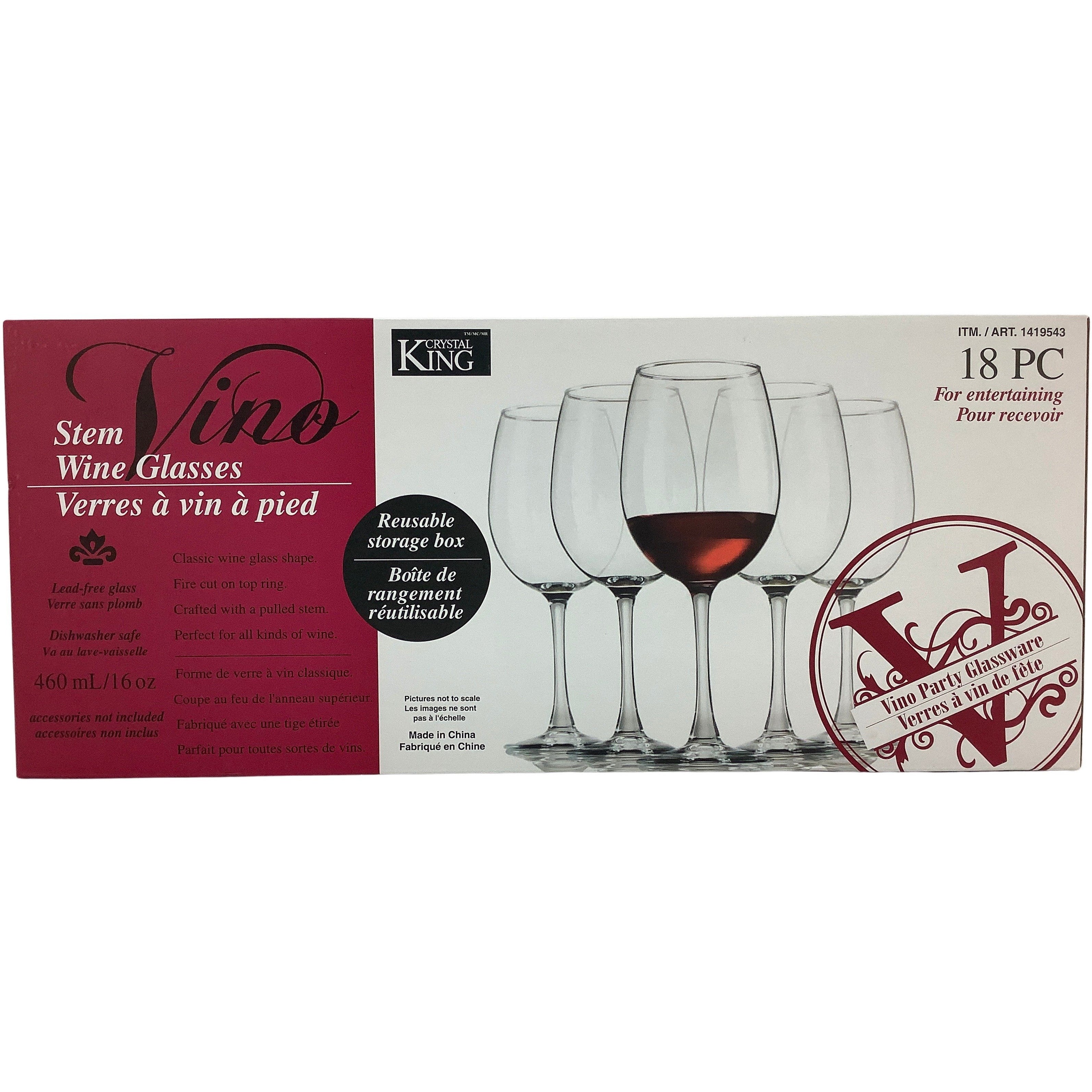 Crystal King Vino Wine Glass Set: 18 Piece Set