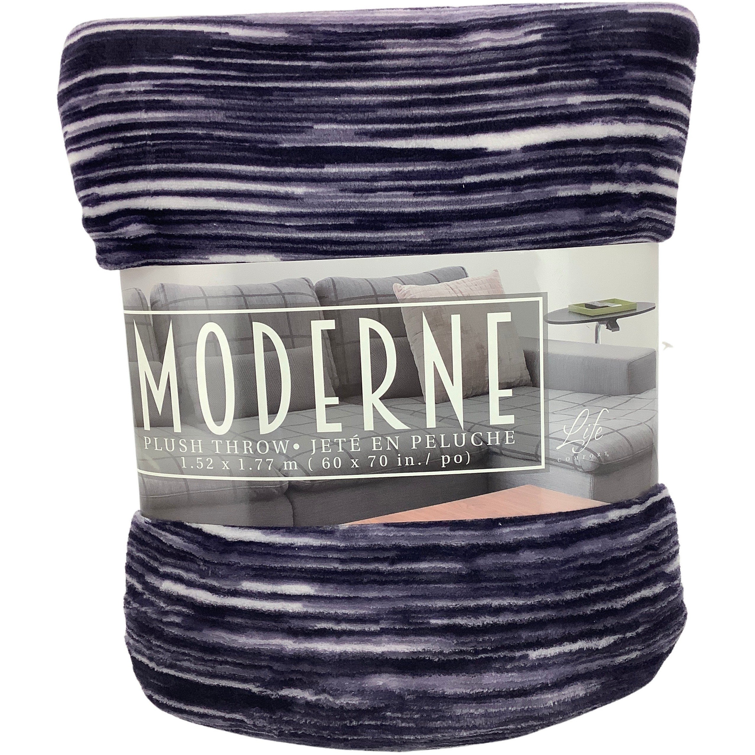 Life Comfort Moderne Plush Throw: Home Accent: Purple