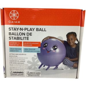GAIAM Stay-N-Play Kids Yoga Ball: Kids Activity Ball: Purple