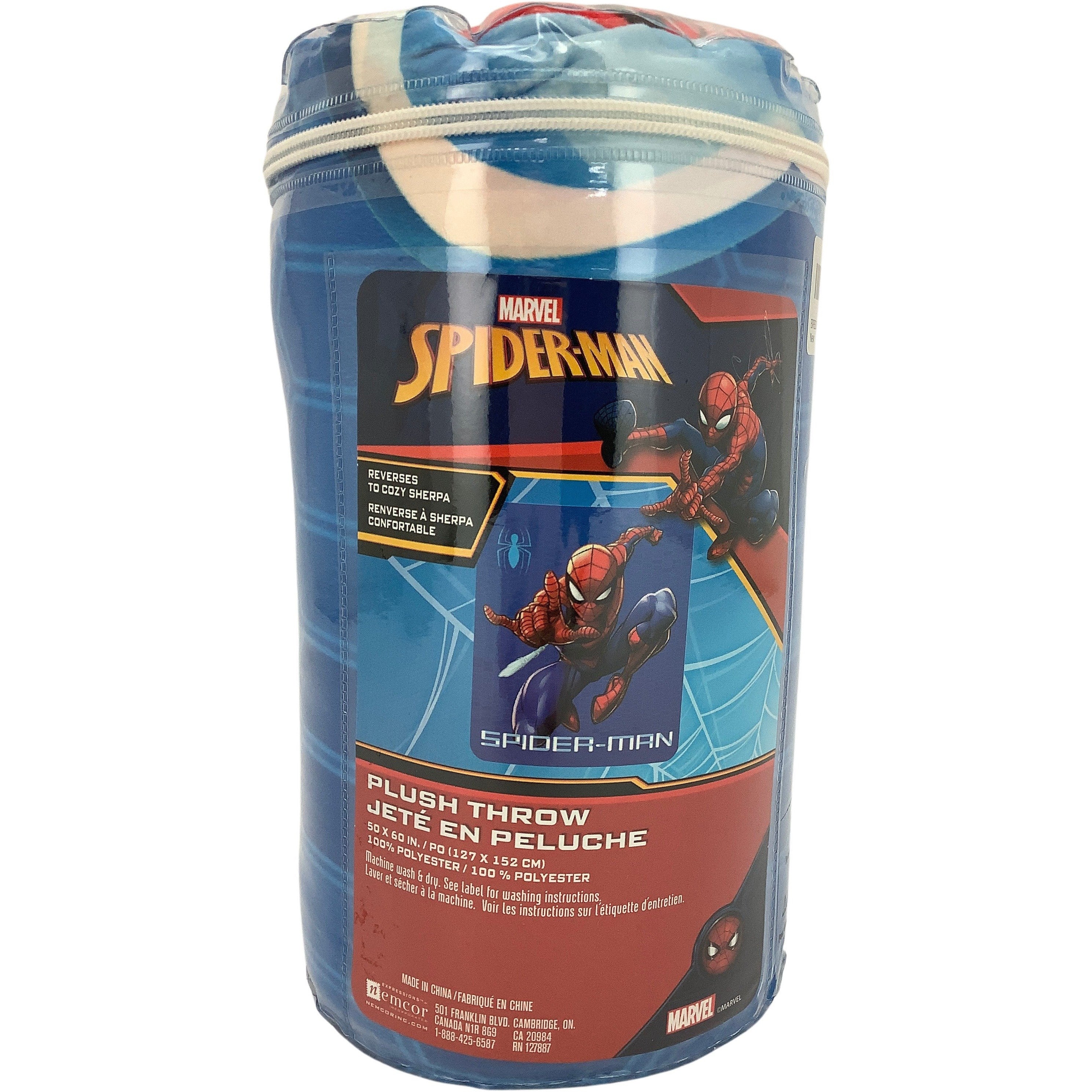 Marvel Spider-Man Plush Throw / Sherpa Throw / Reversible Blanket