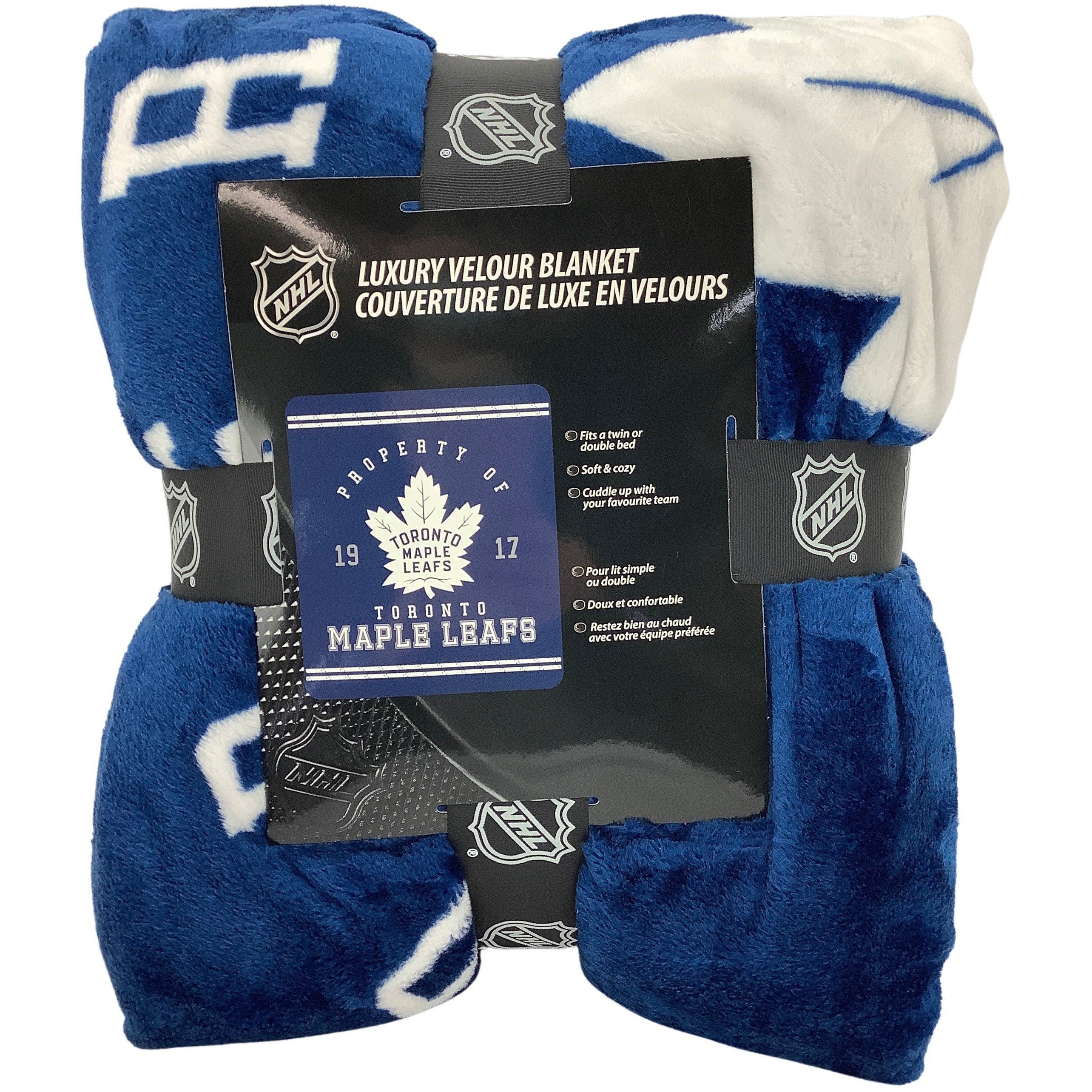 NHL Toronto Maple Leafs Velour Blanket / Hockey Theme / Throw Blanket