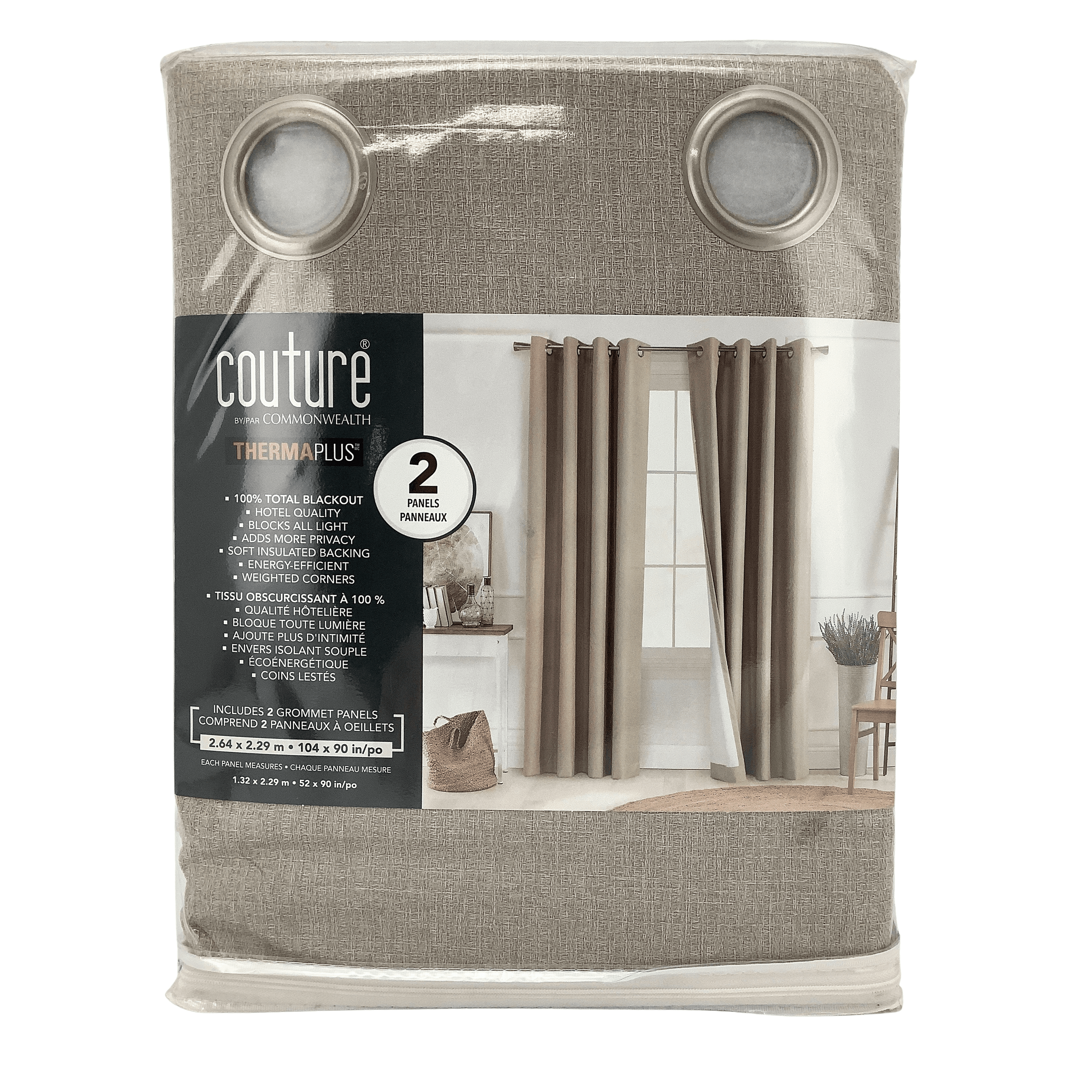 Couture by Commonwealth Blackout Curtains / Beige / 2 Panels