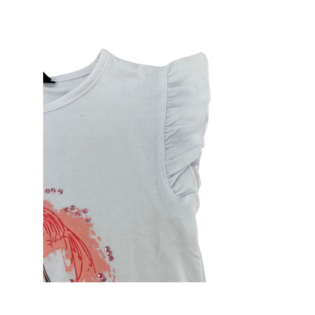 Preview Girl's White Flamingo Theme T-Shirt 02