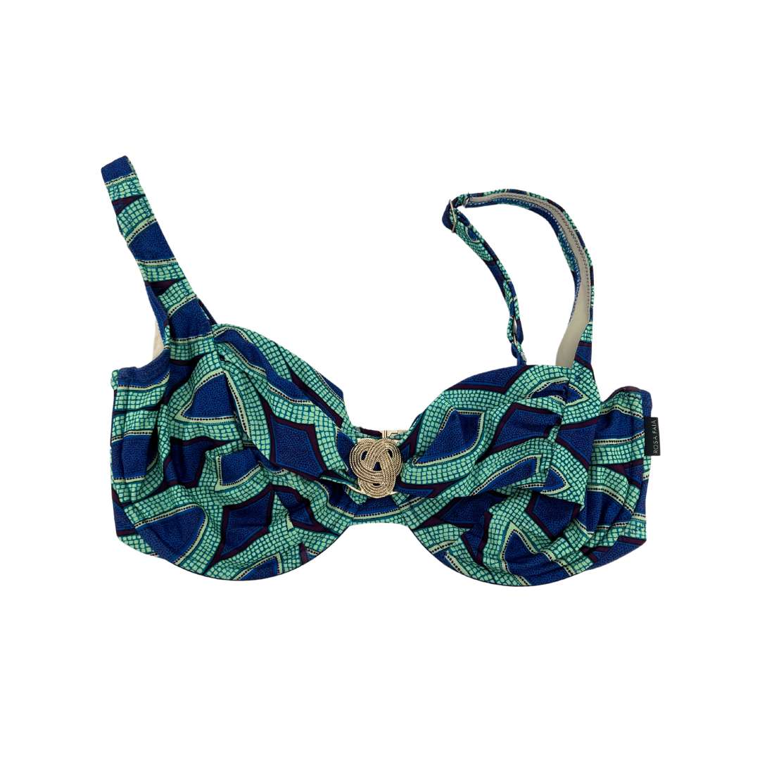 Rosa Faia Women's Blue 7 Green Underwire Bikini Top 02