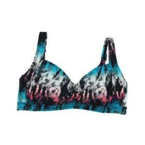 Sunseeker Women's Black with Blue & Pink Bathing Suit Top : Size 8D