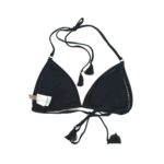 Sunseeker Women's Black with Flowers Bathing Suit Top : Sliding Triangle Bikini Top2