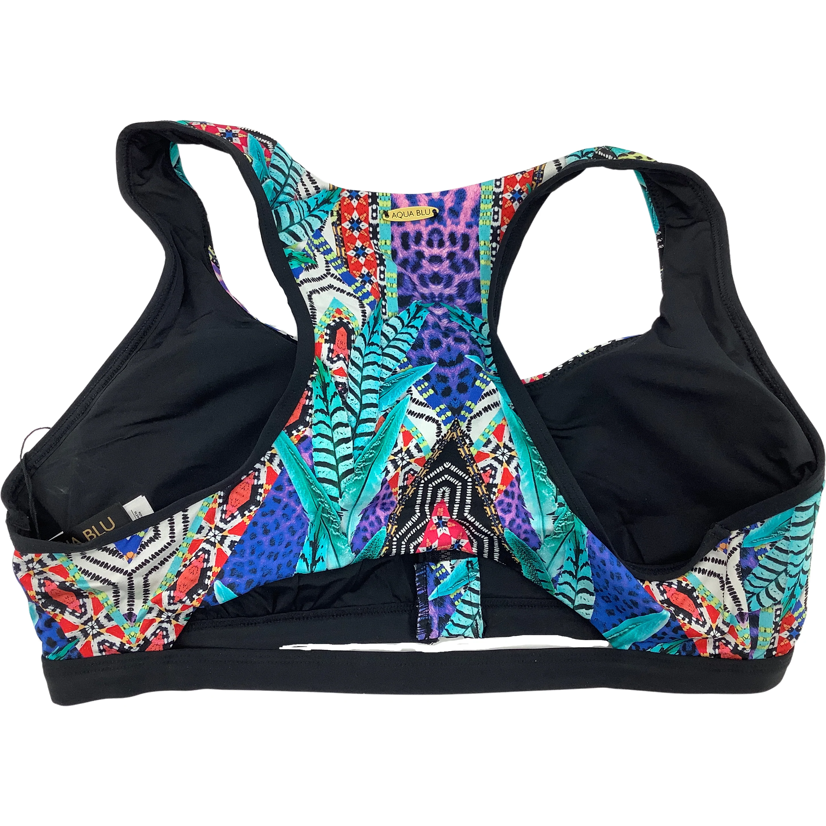 Aqua Blu Women's Bathing Suit / Bikini Style Swim Suit / Aztec Pattern / Size 12