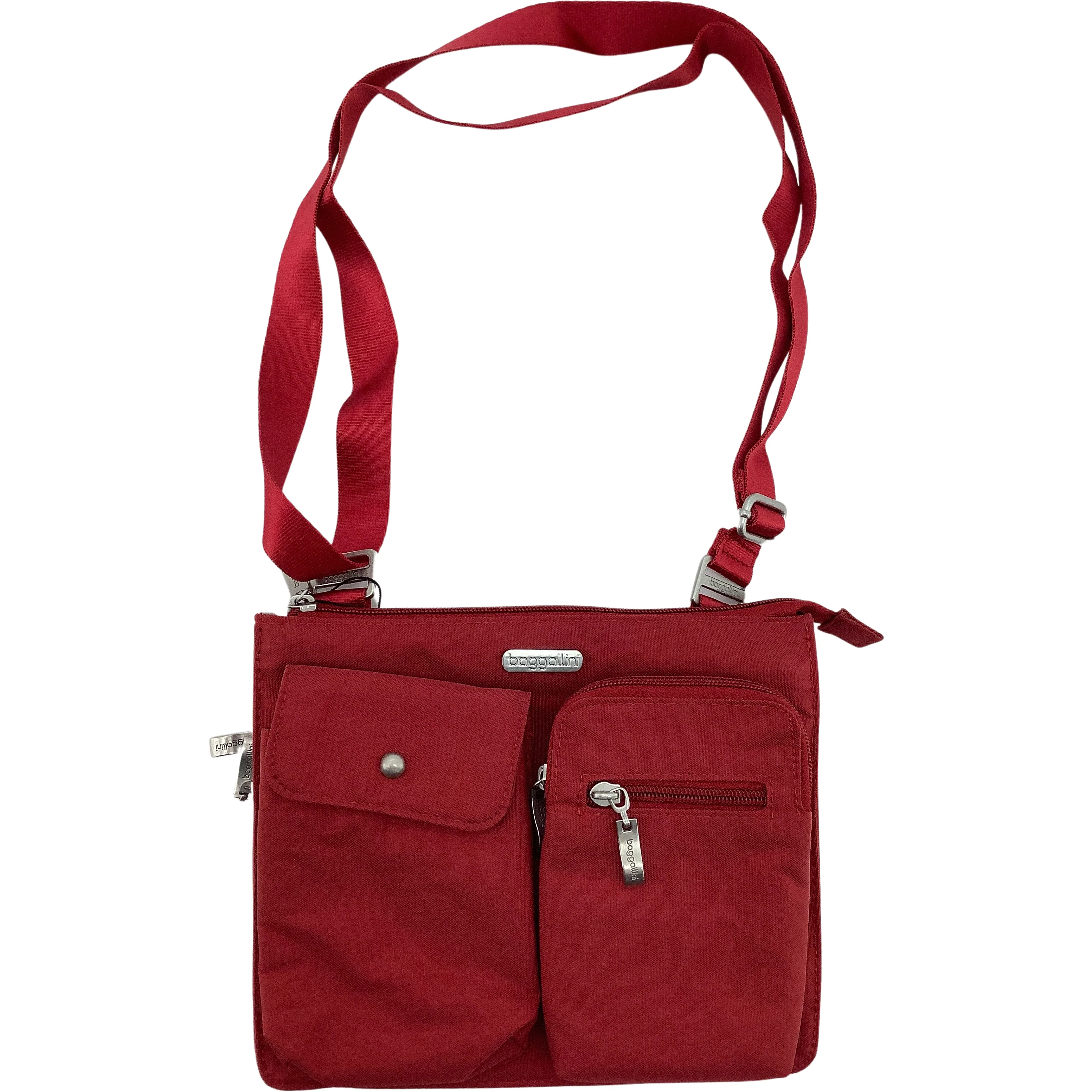 Baggallini Everything Cross Body Travel Bag Set / 2 Piece Set / Red / RFID Protected / Travel Accessories