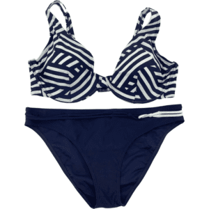 Naturana Women's Bathing Suit / Bikini Style Swim Suit / Blue and White / Size 14D