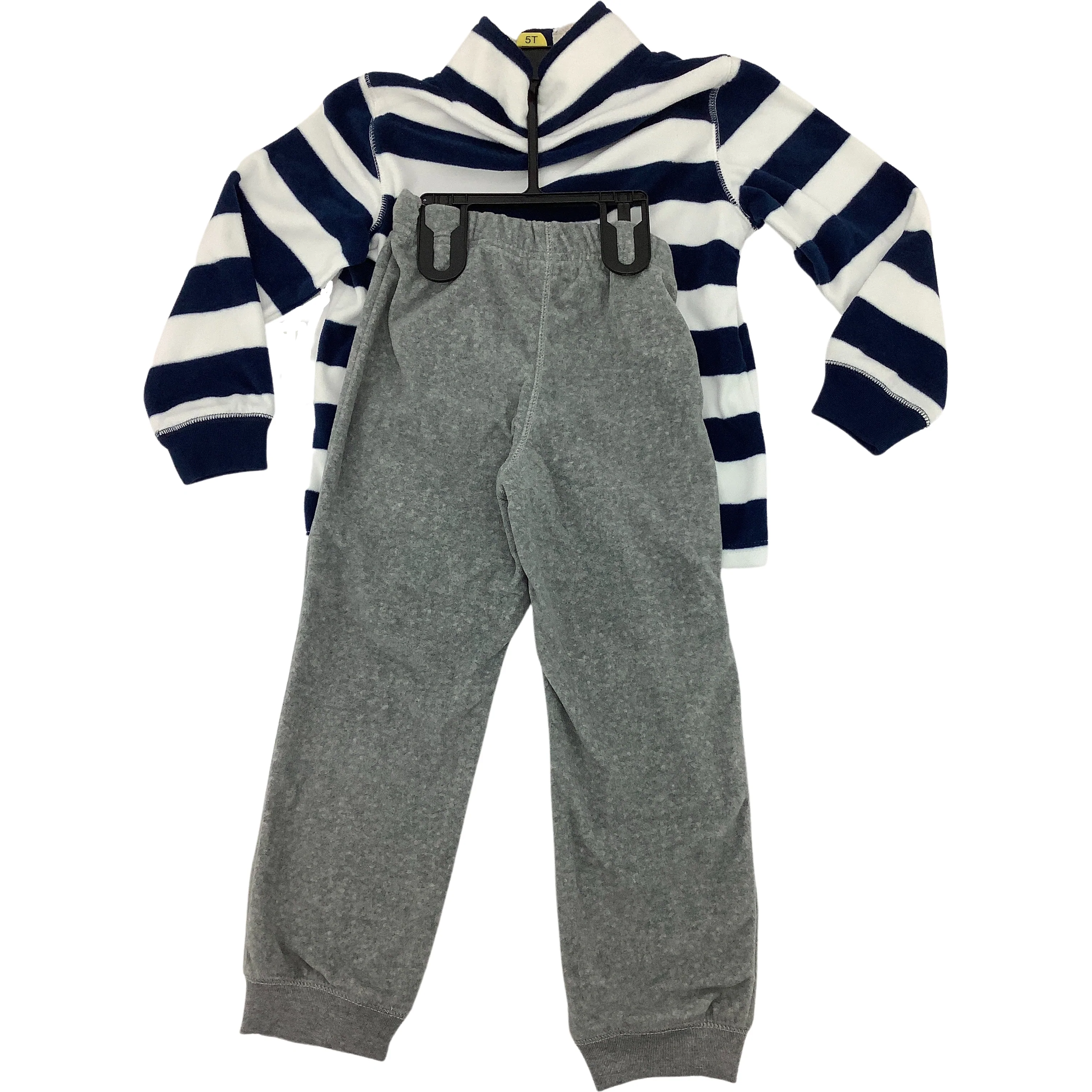 Carter's Boy's Fleece Set / Pants and Sweater Set / 2 Piece Fleece Set / Blue and White / Size 5T