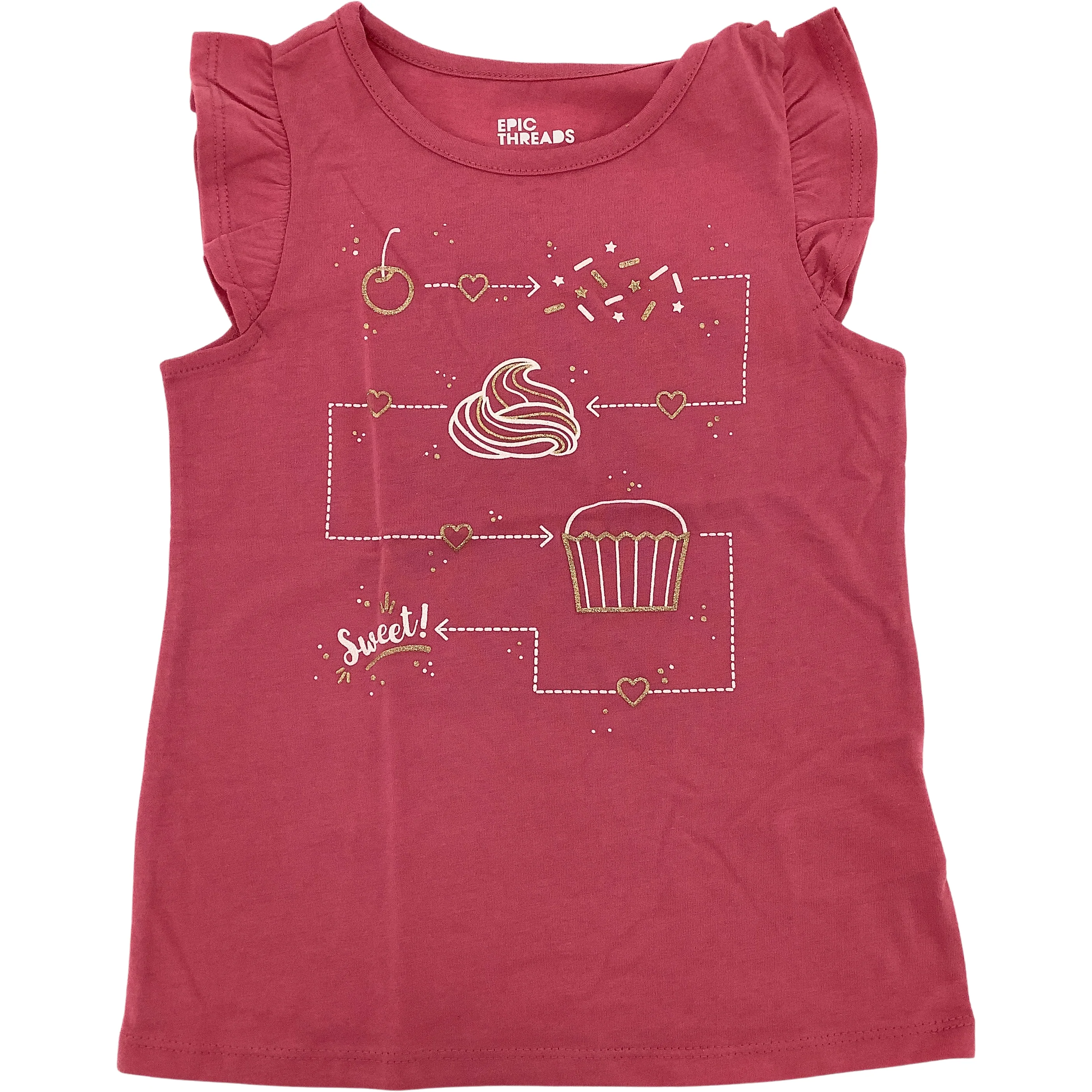 Epic Threads Girl's Sleeveless Shirt / Pink / Cupcake Theme / Kid's Summer Clothes / Various Sizes