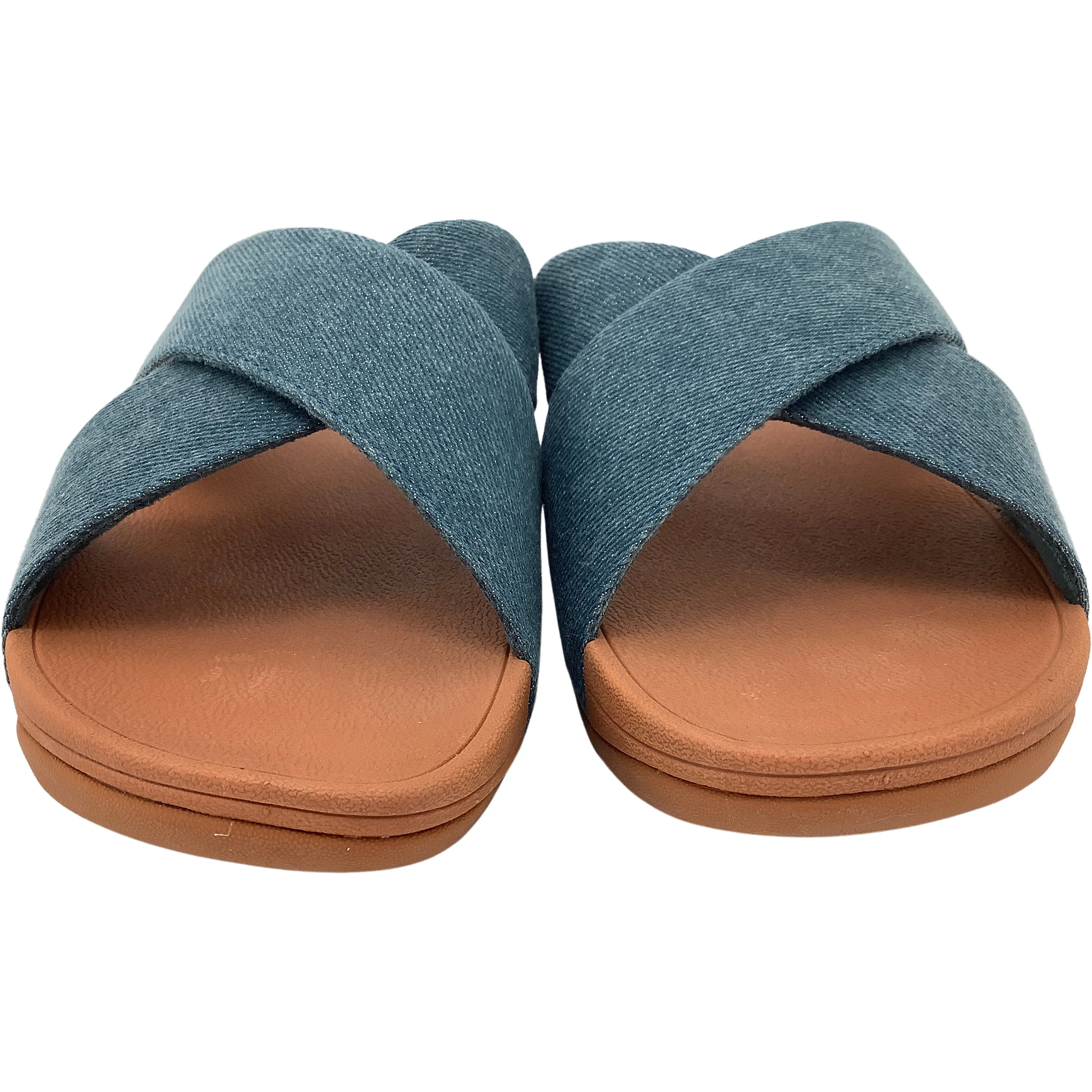 FitFlop Women's Sandals / Brown and Denim / Women's Flip Flops / Size 9