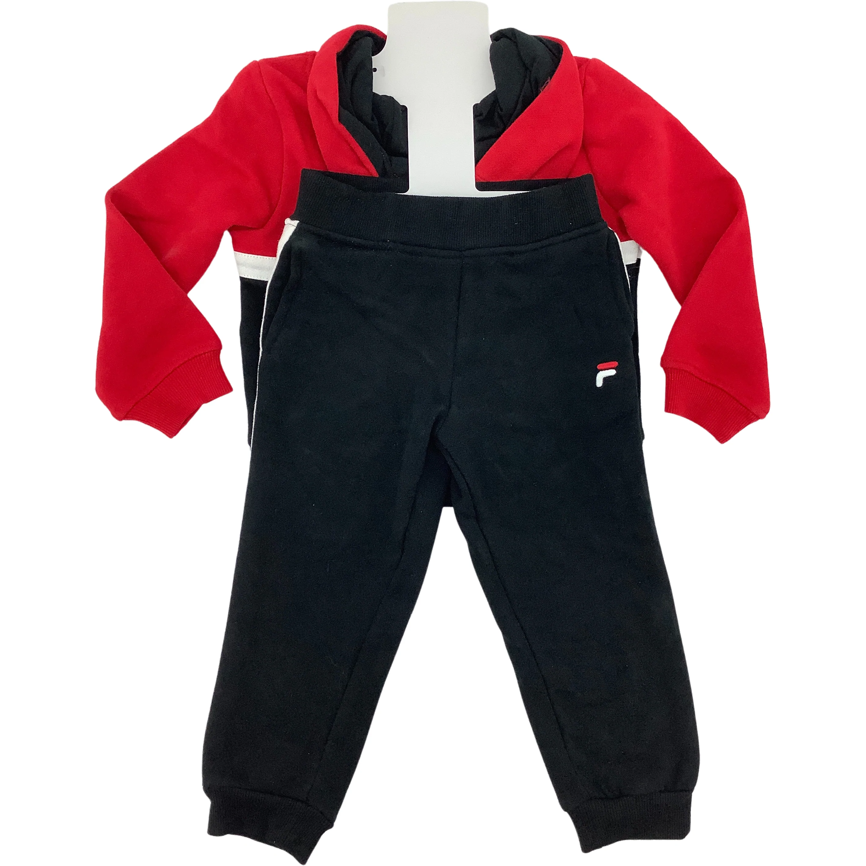 Fila Boy's 2 Piece Set / Sweater and Pants Set / Red and Black / Size 2T