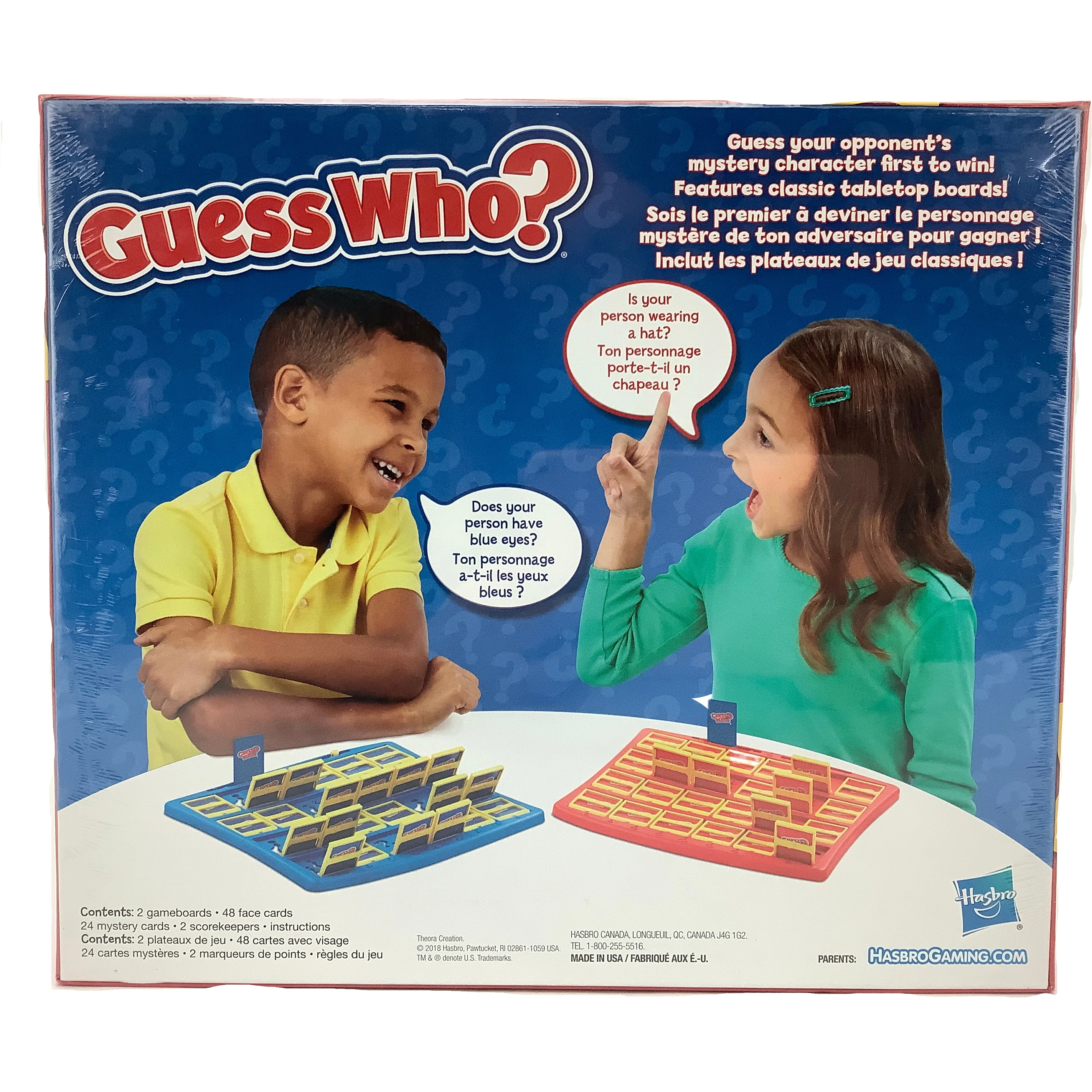 Hasbro Guess Who Board Game / 2 Player Board Game / English and French