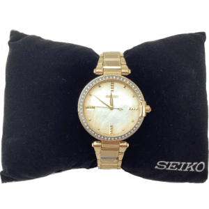 Seiko Women's Analog Wrist Watch / Gold / Curved Hadrlex Crystals / Women's Accessories