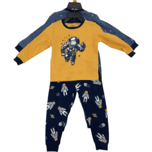 Pekkle Boy's Pyjama Set / 4 Piece Set / Space Theme / Blue and Yellow