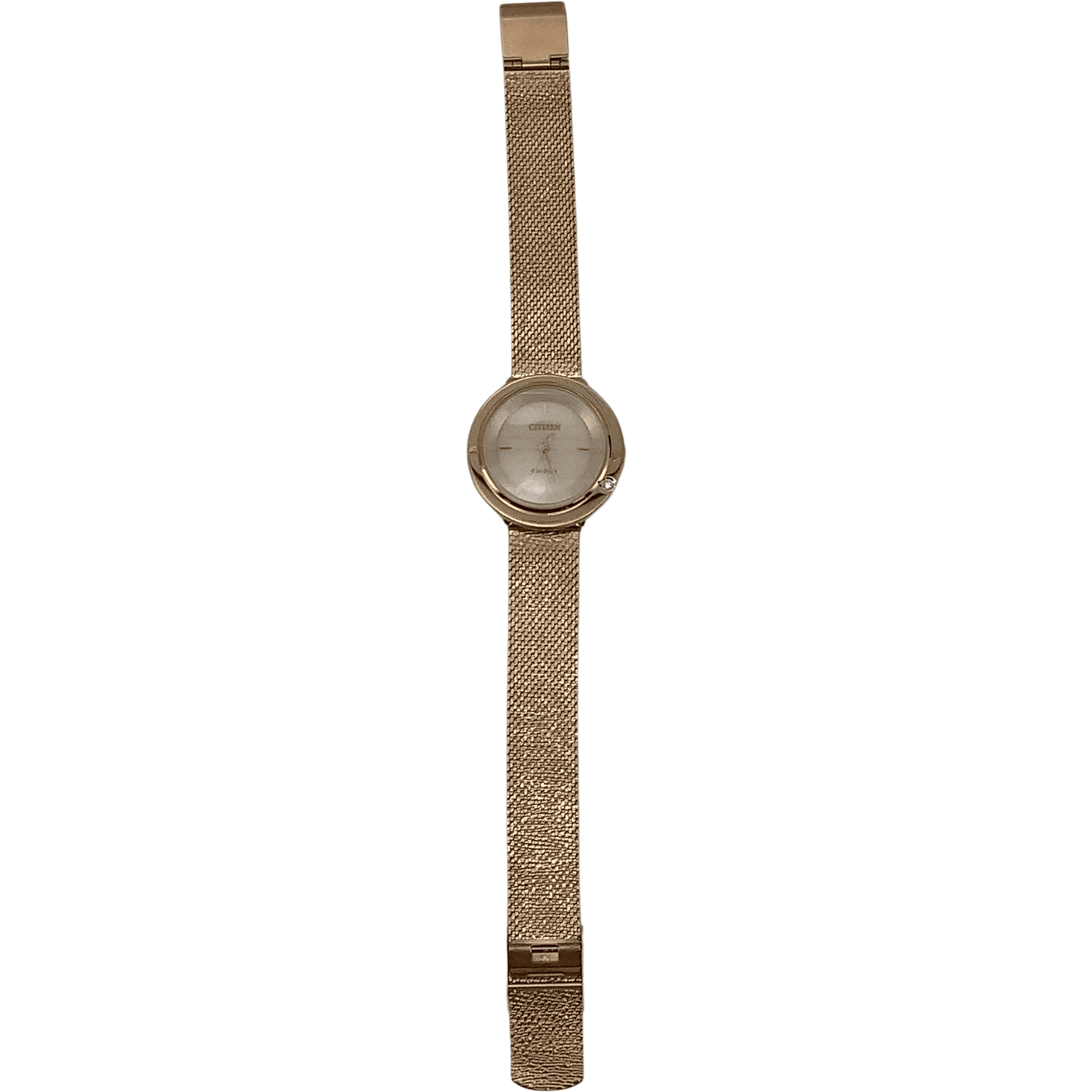 Citizen Women's Analog Wrist Watch / Rose Gold / Diamond Patterned Bracelet / Women's Accessories