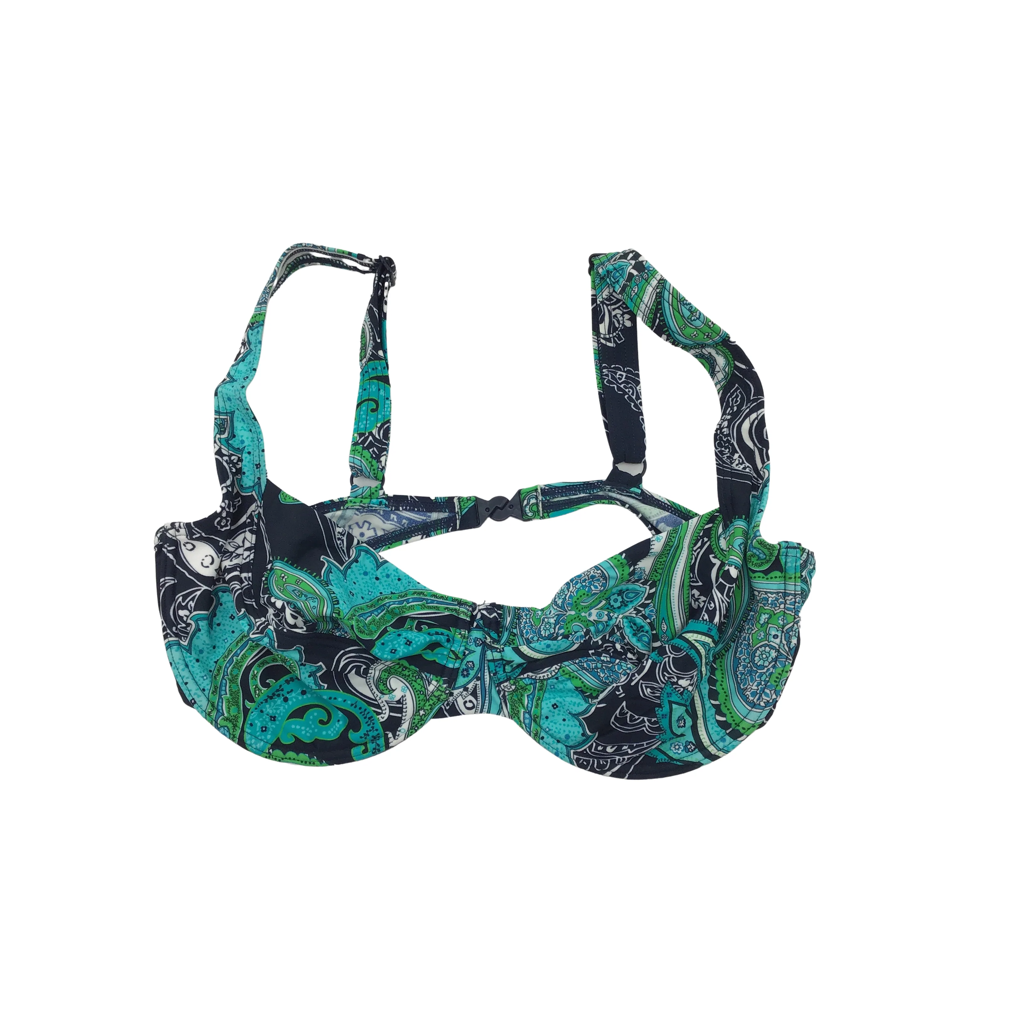 Sunmarin Women's Bathing Suit: Bikini/ Aqua and Green / 10E