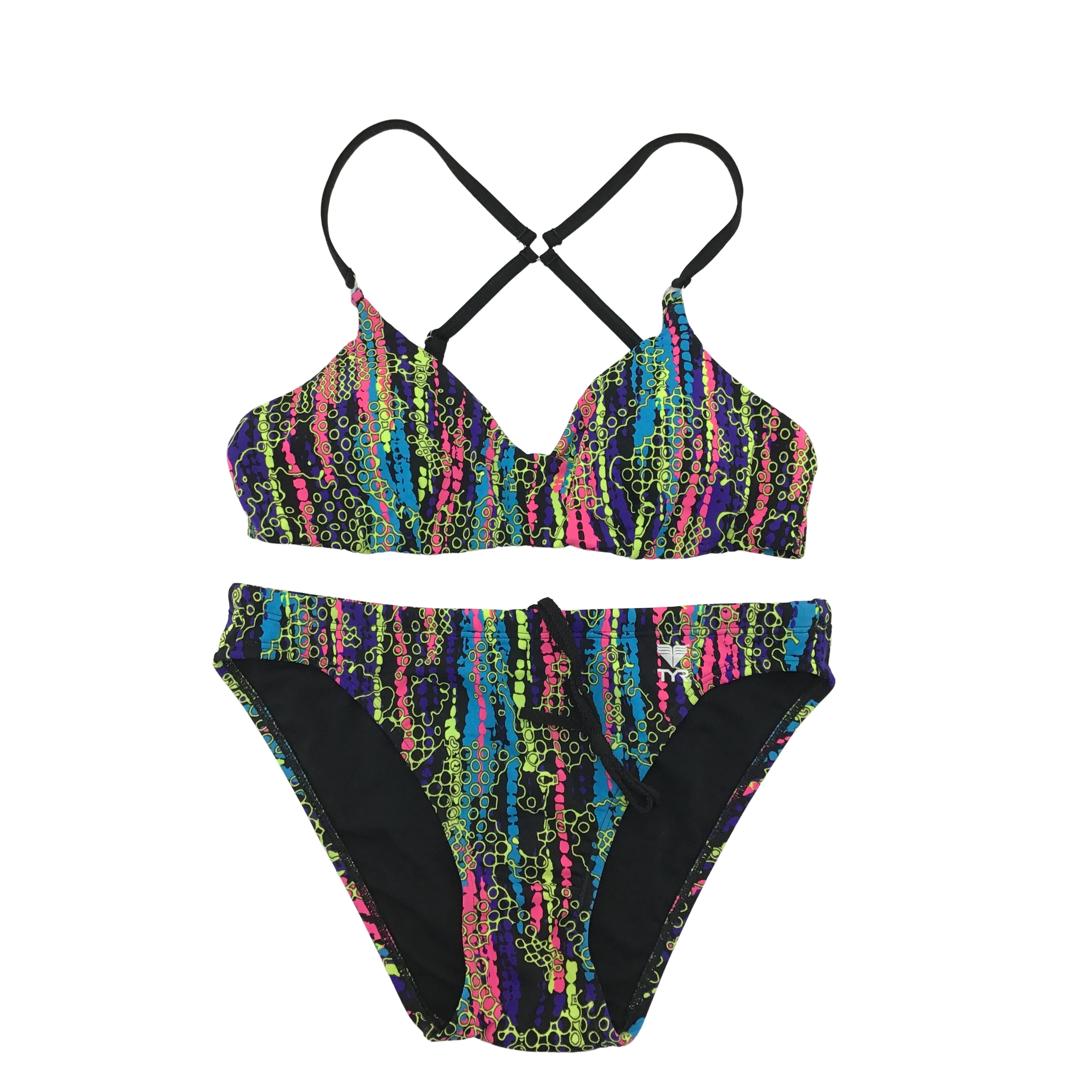 TYR Women's Bathing Suit: Bikini Set/ Neon / Draw String Bottoms