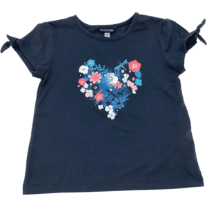 Preview Girl's T-Shirt / Blue / Heart / Kid's Summer Clothes / Size 6