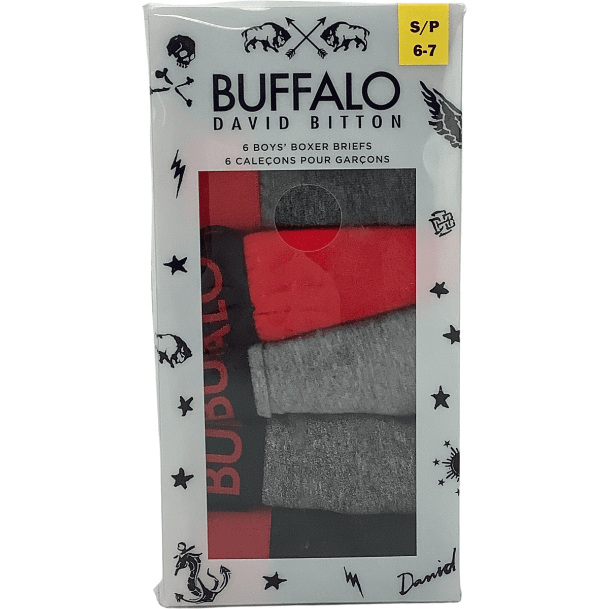 Buffalo David Bitton Boy's Boxer Briefs in red and Grey_01