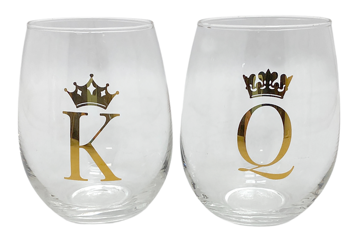Harmon Stemless Wine Glasses King and Queen_01
