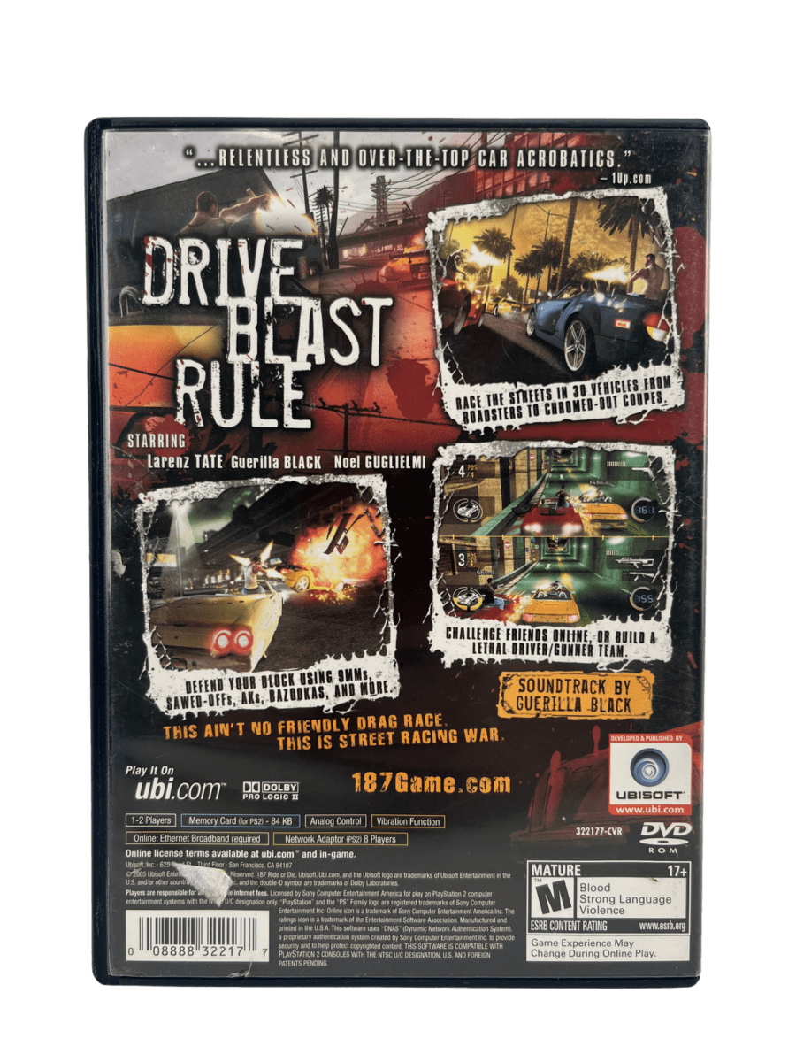 Play Station 2 187 Ride Or Die Game / Video Game **USED** CanadaWide