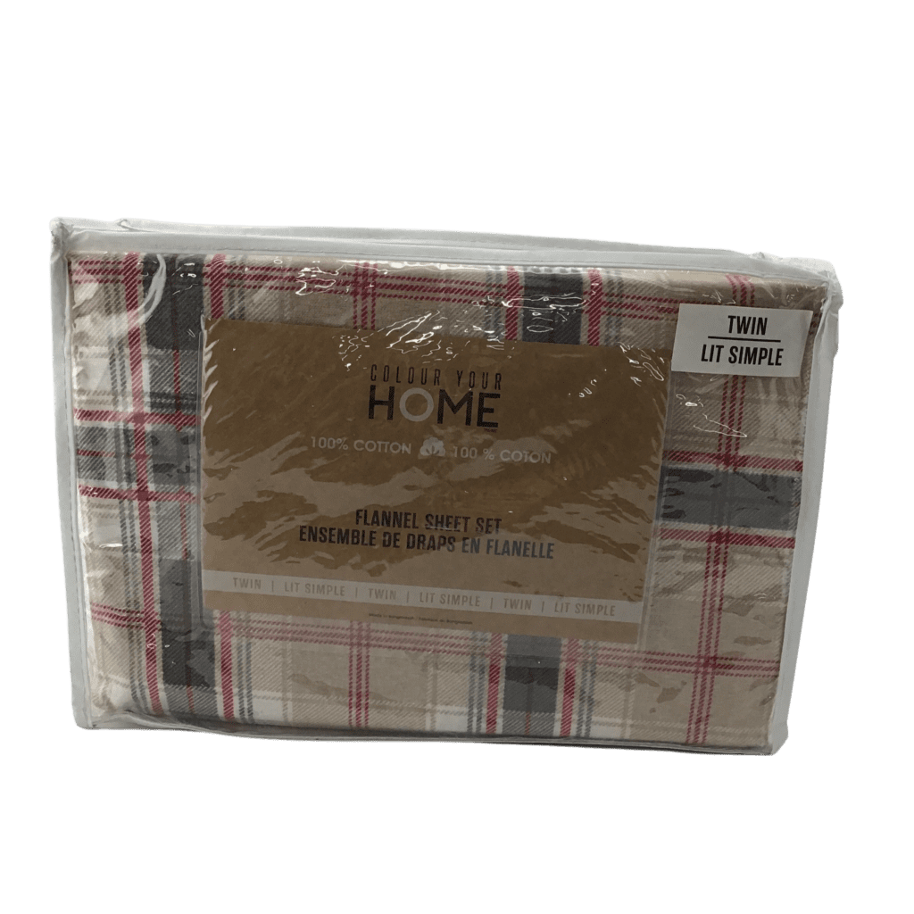 Safdie Flannel Red Plaid Twin 3 Piece Sheet Set CanadaWide Liquidations