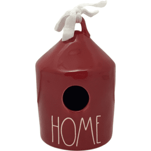 Rae Dunn Bird House / Red / "Home" / Ceramic Bird House / Farmhouse Decor / Home Decor
