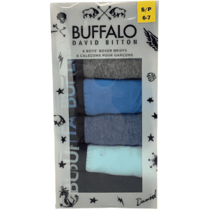 Buffalo David Bitton Boy's Boxer Briefs / Boy's Underwear / Blue and Grey / Size S