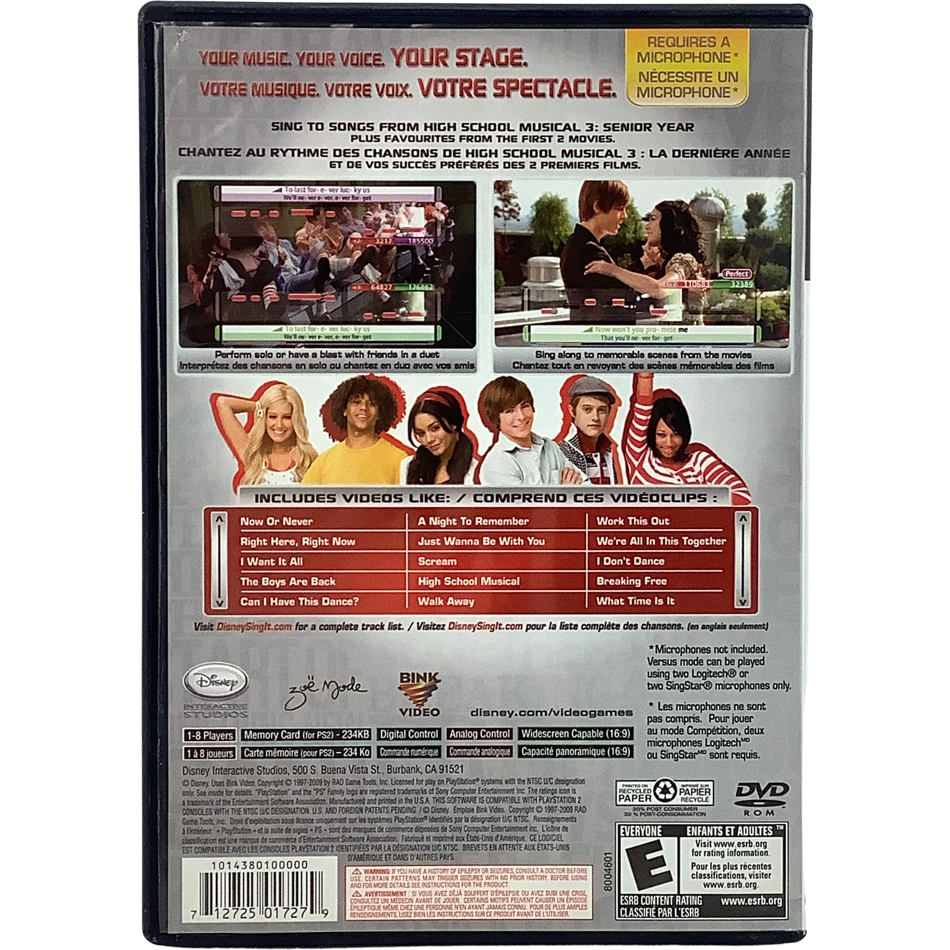 PlayStation 2 / "Sing It: High School Musical 3" Game / Video Game **USED**