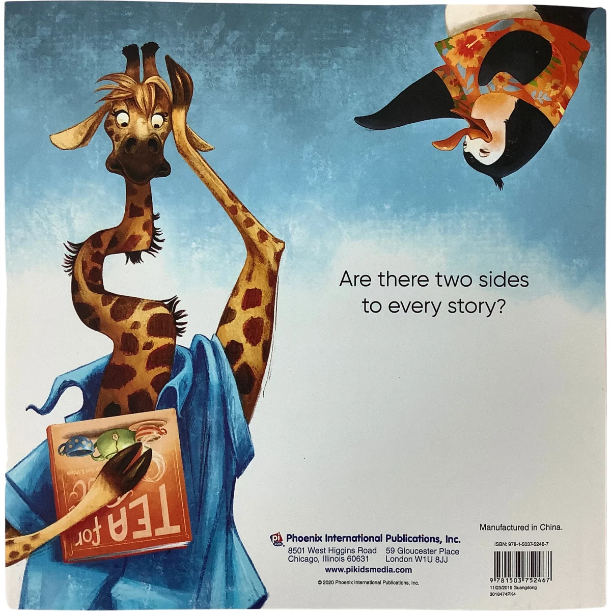Children's Story Book / "This Book Is Upside Down" / Hardcover / Giraffe and Penguin