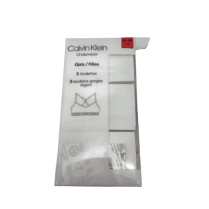 Products Calvin Klein: Girl's Bralettes / 3 Pack / Pink / Blue / Stripes / Medium **Opened Package**