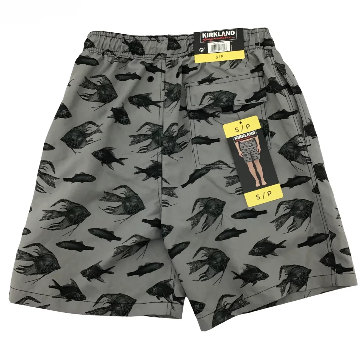 Kirkland Men's Swim Shorts / Grey and Black / Fish Bones / Various Sizes
