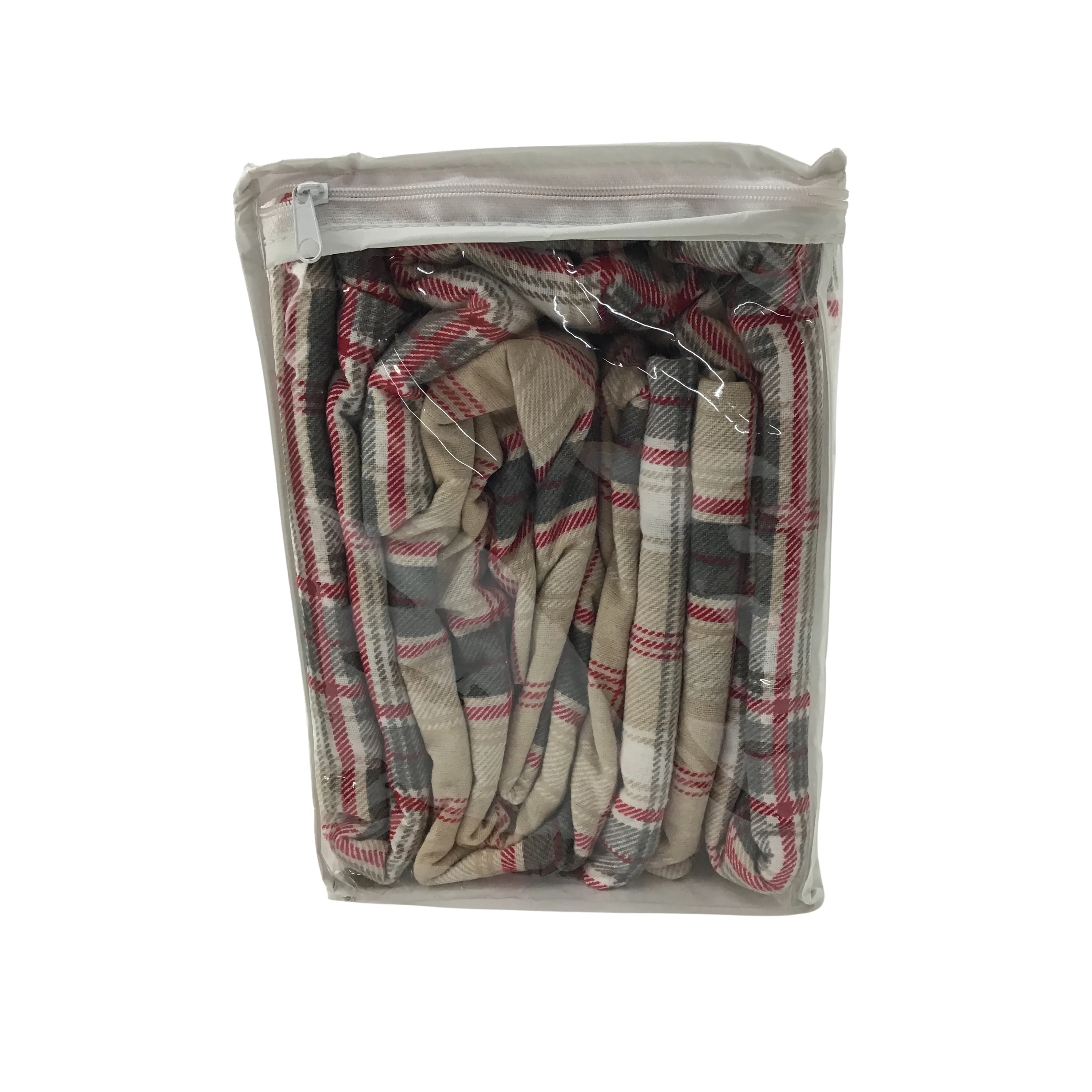 Safdie Flannel Sheet Set / King / Brown and Red / 4 Piece Set