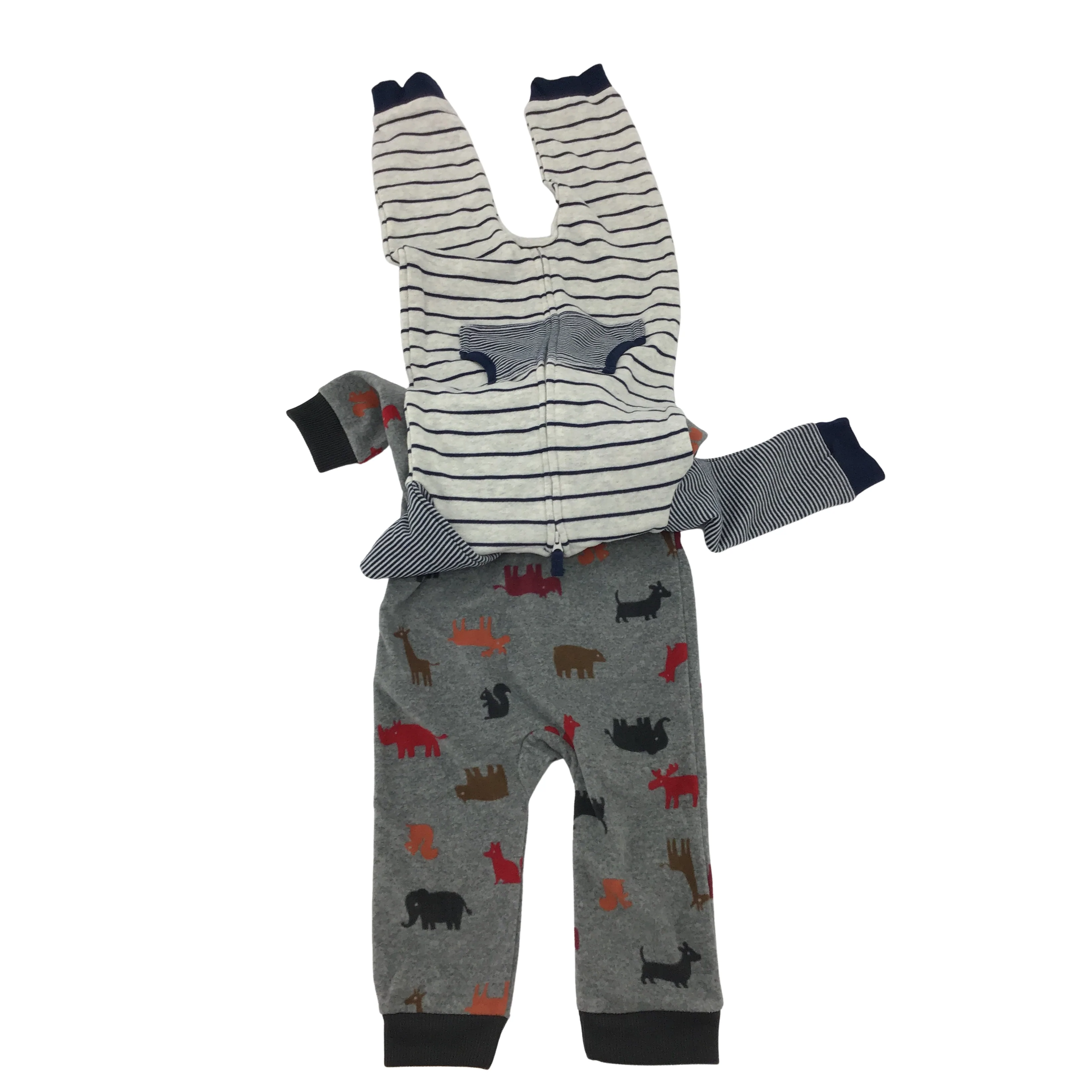 Carter's : Boy's Set of 2 Jumpers / Wildlife  / White / Grey / 18 Months
