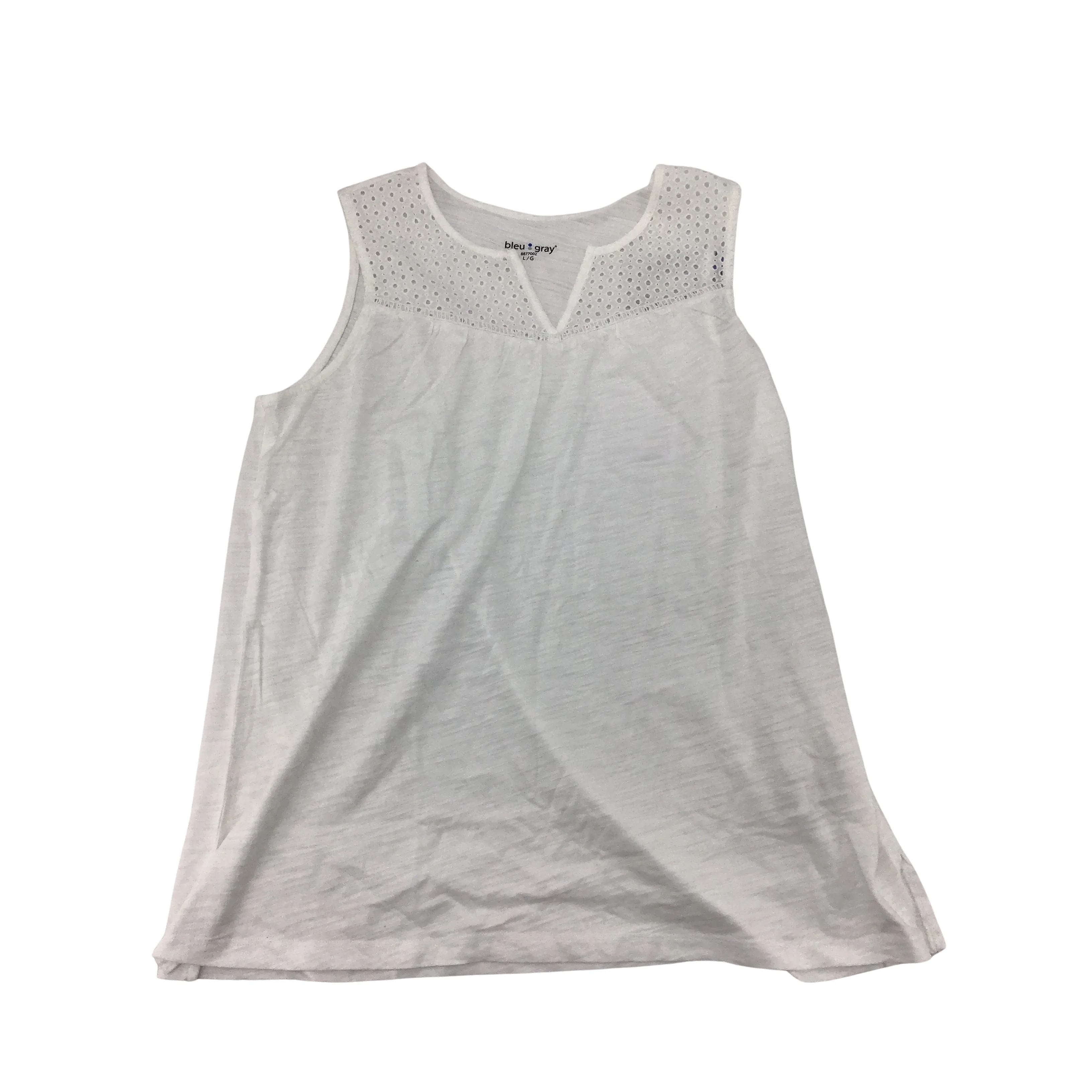 Bleu Gray Women's T-Shirt / White / Sleeveless / Large