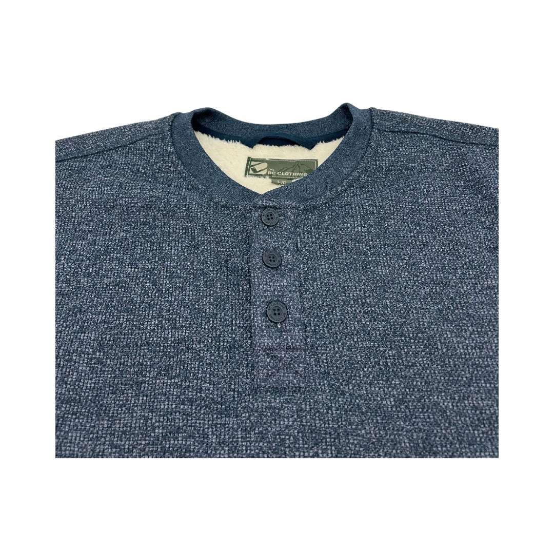 BC Clothing Men's Blue Fleece Lined Sweater1